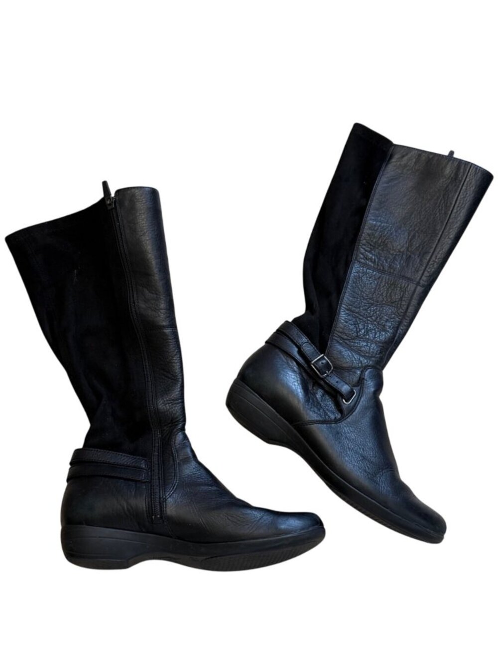 Dansko Womens Francesca Black LeatherTall Riding Boots Side Zipper Buckle Size 3